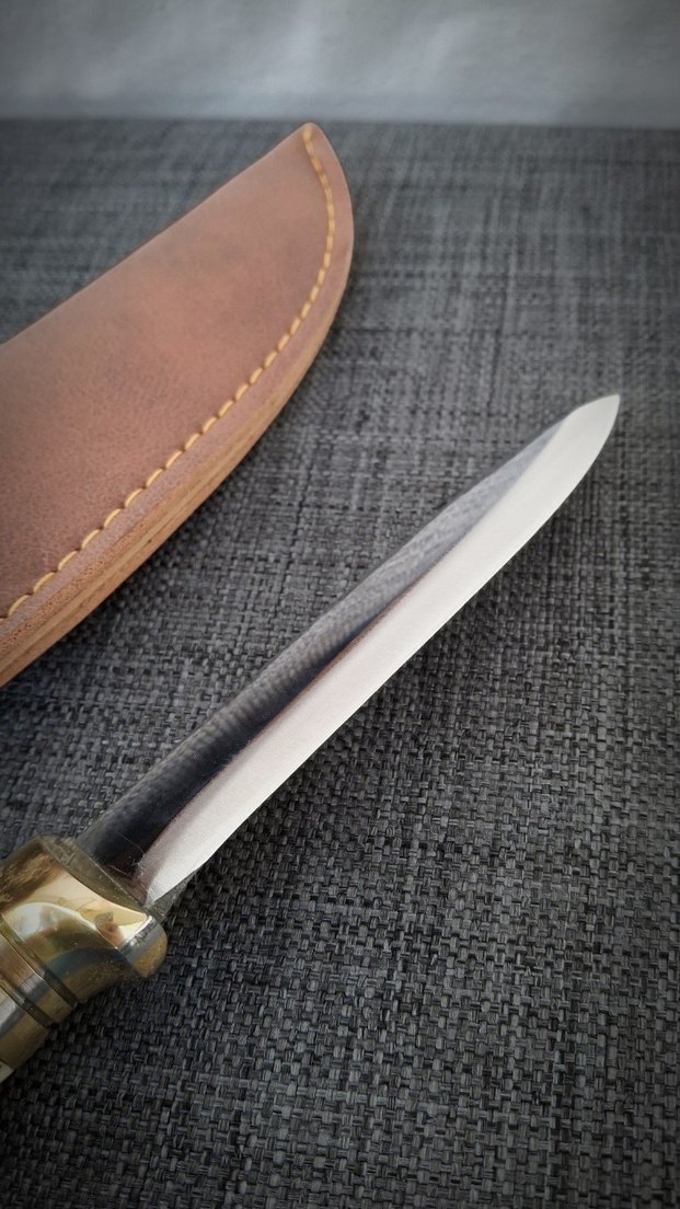 Geyik boynuzu kabzeli, pirinç balçak detaylı - Görsel 2