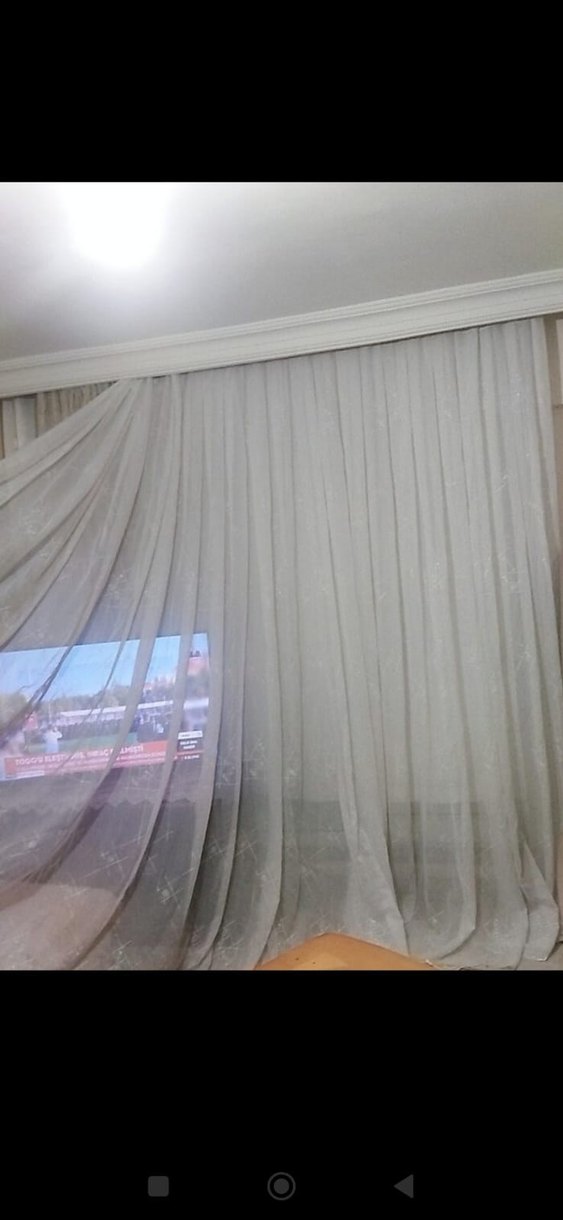 İşlemeli Beyaz beyaz Tül Perde - Görsel 5