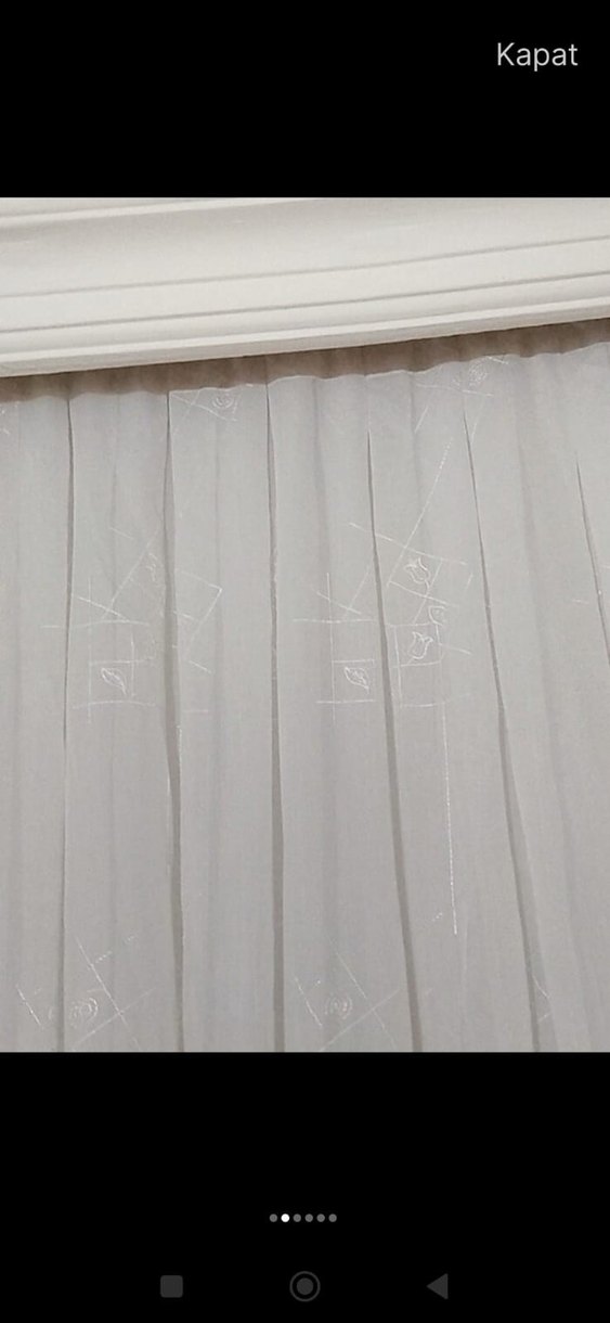 İşlemeli Beyaz beyaz Tül Perde - Görsel 4