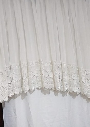 Beyaz Nakışlı Perde altı kupur - Görsel 2