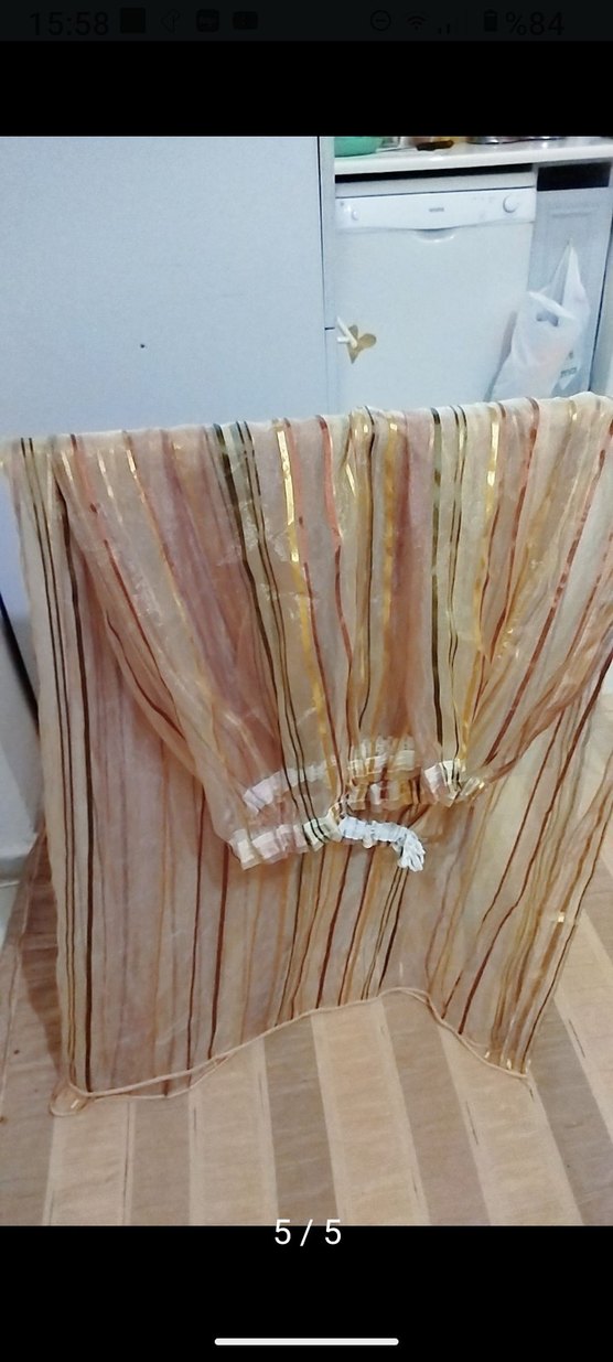 Bej Çizgili Bohem Perde - Görsel 5