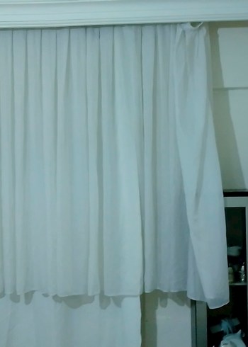 Beyaz Düz Tül Perde - Görsel 2