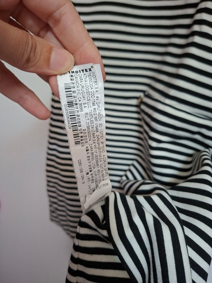 Zara Enine Çizgili Pamuklu Tunik Elbise - Görsel 5