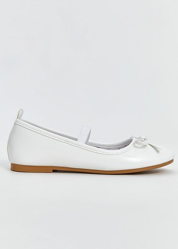 Fiyonklu Beyaz Kız Çocuk Rugan Babet 31 numara sıfır etiketli - Görsel 9