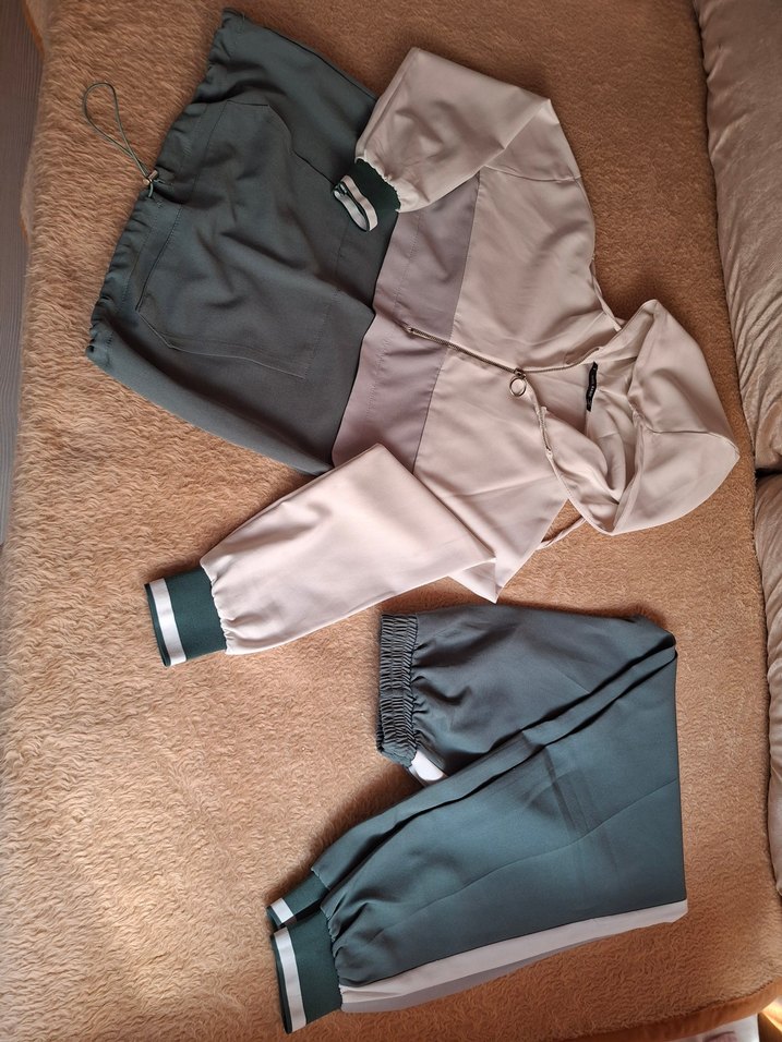 Beyaz Göl Yeşili Kadın Eşofman Takımı İkili Takım - Görsel 2