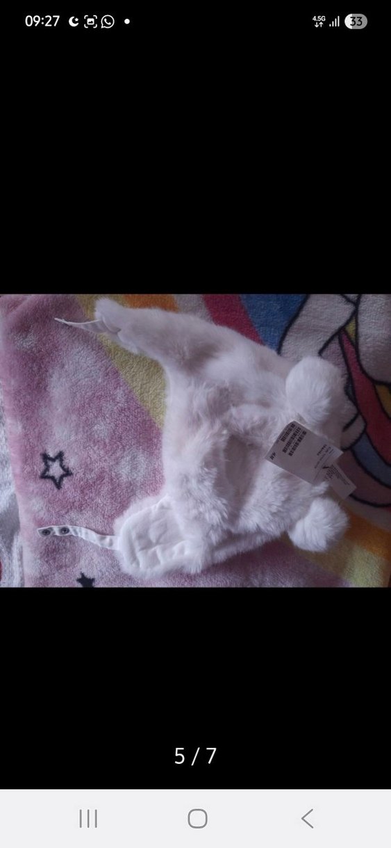 Beyaz Kürklü Çocuk Peluş Şapka - Görsel 2