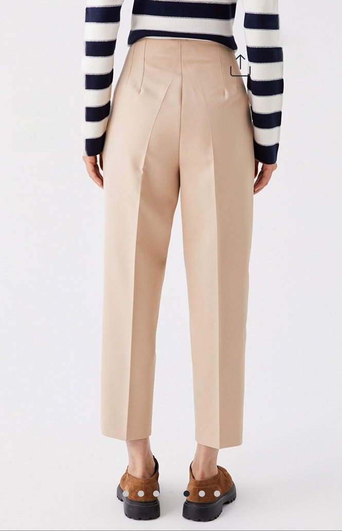 Bej Havuç Pantolon Carrot Fit Baggy Ten Nude PudraKumaş Pantolon - Görsel 2