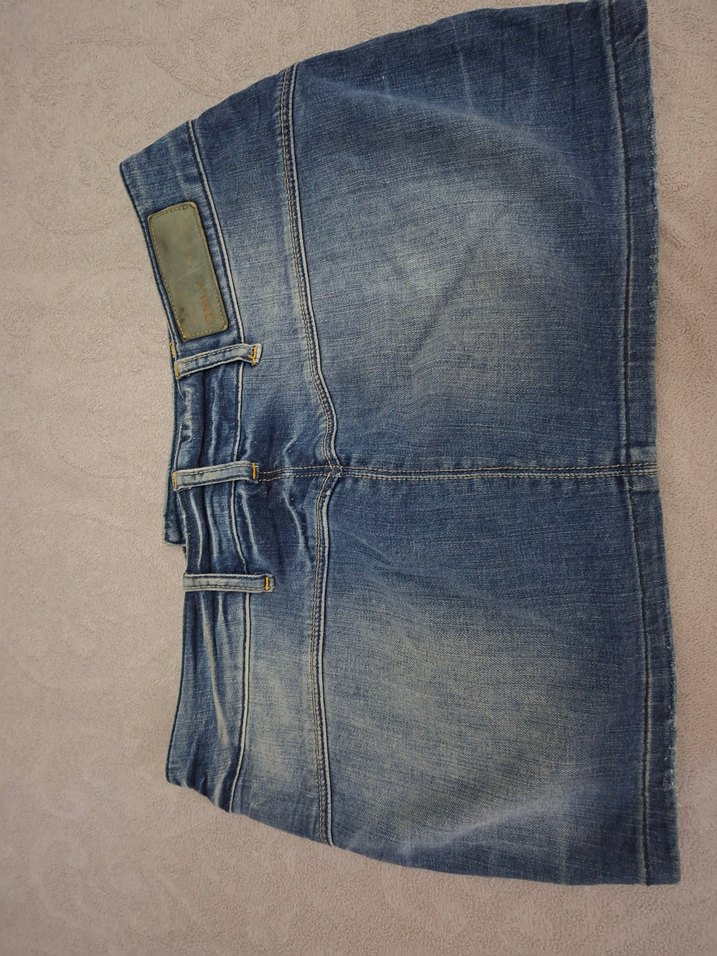 Zara Only Düğmeli Mavi Denim Mini Etek - Görsel 4