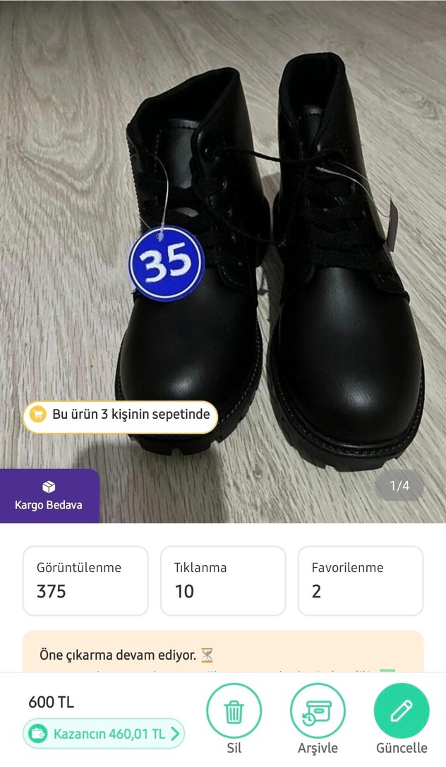 Siyah Kısa Bot Yandan Fermuarlı Kışlık Baharlık Çizme Ayakkabı - Görsel 2