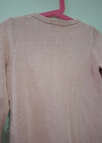 Kız Çocuk Pembe Triko Uzun Kollu Tunik Kazak - Görsel 3