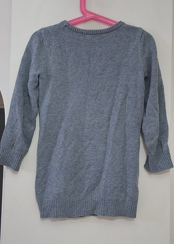 Kız Çocuk Gri Triko Penguen Desenli Kazak - Görsel 2