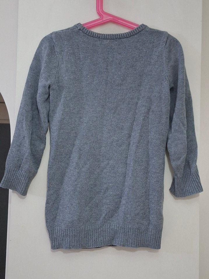 Kız Çocuk Gri Triko Penguen Desenli Kazak - Görsel 2