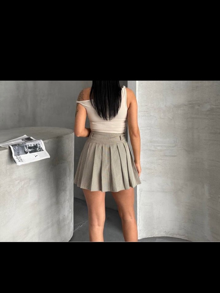 Bej Pileli Bluz - Görsel 2