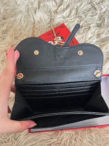  Beden siyah Renk Dior cüzdan çanta