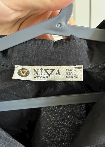 Diğer Düğmeli Siyah Keten Kadın Gömlek