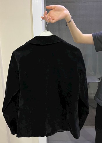 Diğer Siyah Kadife Kadın Blazer Ceket