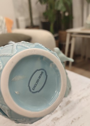 Mavi Seramik Kuş Figürleri ve Dekoratif Fener - Görsel 5