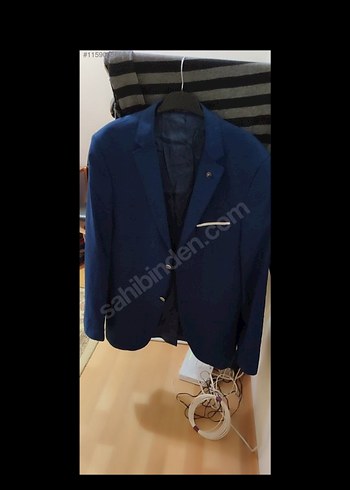 Erkek Lacivert Kısa Kesim Düğmeli Ceket takimi
