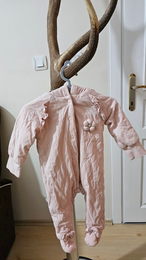 Pembe Bebek Kız Tulumu çıtçıtlı içi dışı yüzde yüz pamuk - Görsel 3