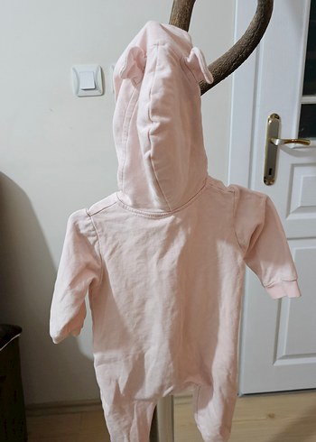 Pembe fermuarlı içi dışı pamuk kız bebek tulumu - Görsel 4