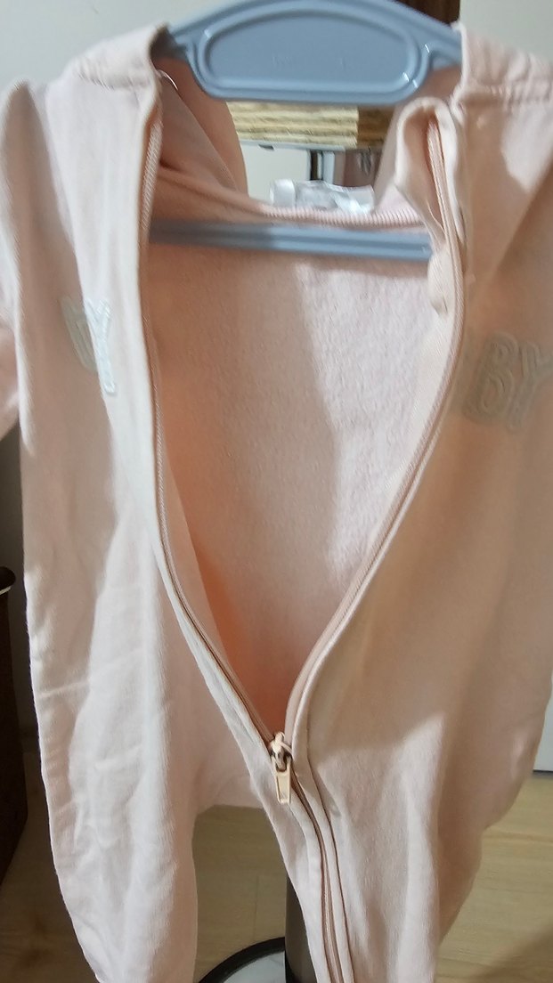 Pembe fermuarlı içi dışı pamuk kız bebek tulumu - Görsel 2