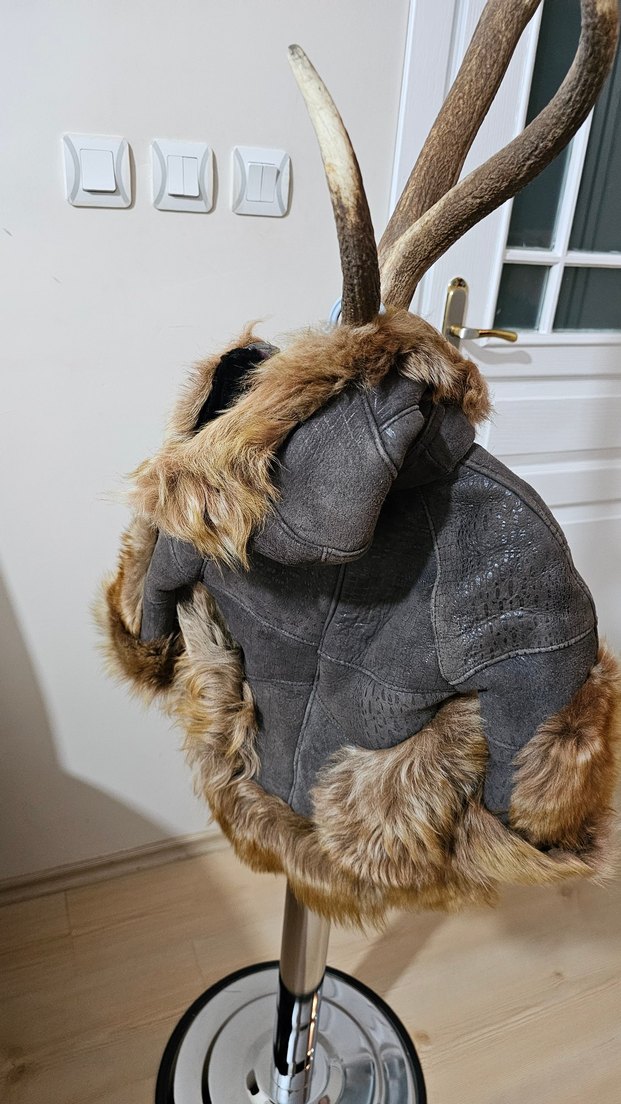 Kürk Detaylı Kahverengi unisex Çocuk montu hırkası - Görsel 3