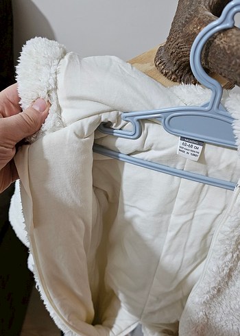 Kız Bebek ekru pamuk polarlı Tulum - Görsel 3