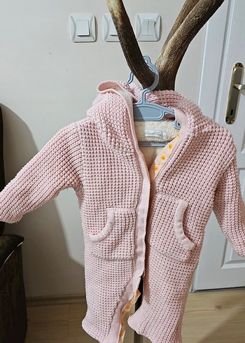 Pembe Örgü Kız Bebek Tulumu - Görsel 3