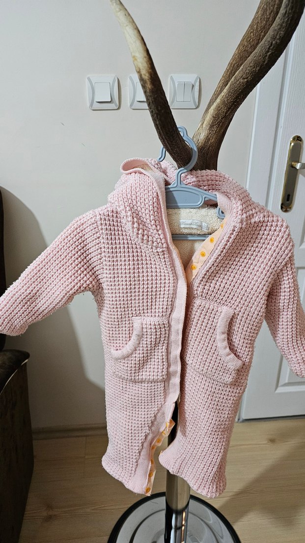 Pembe Örgü Kız Bebek Tulumu - Görsel 3