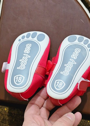 Kız Bebek kırmızı Fırfırlı İlk Adım Ayakkabısı - Görsel 3