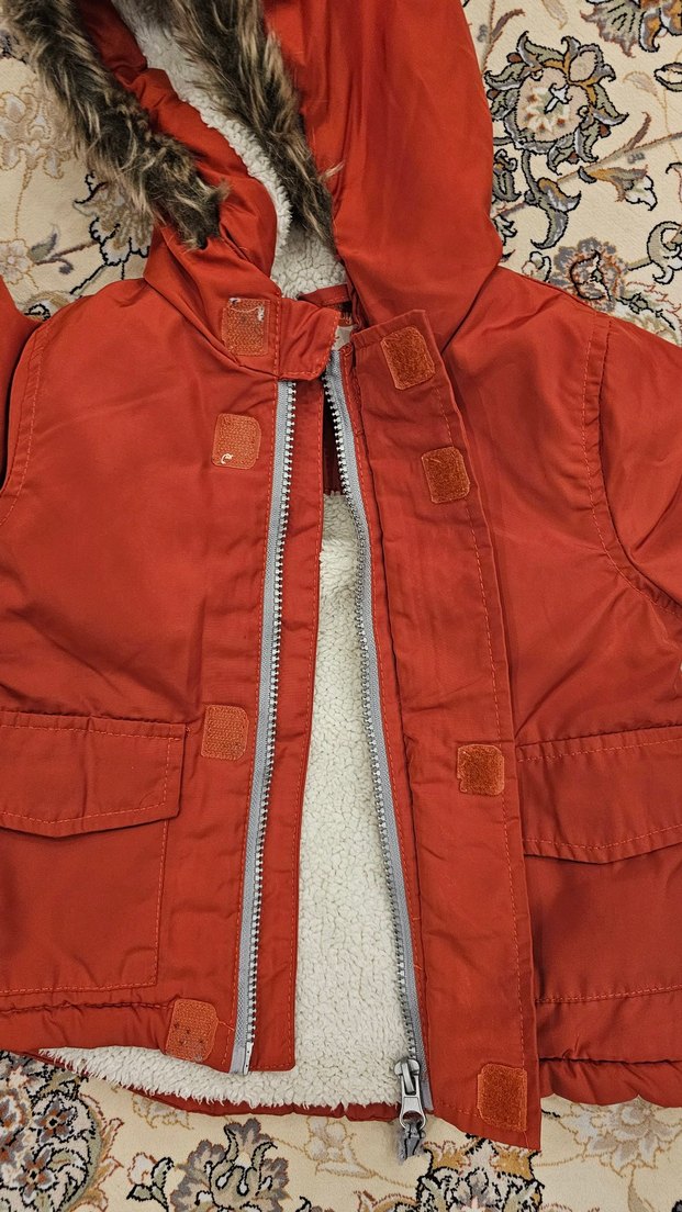 Turuncu Kürklü Erkek Çocuk Mont - Görsel 2