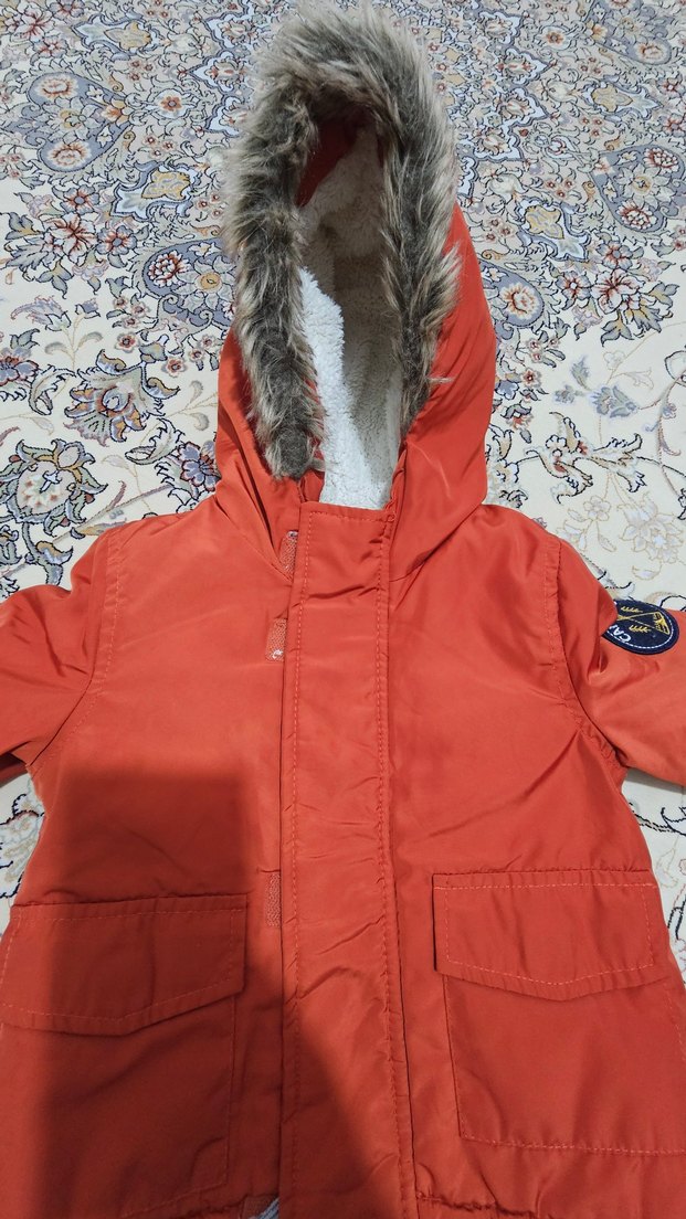 Turuncu Kürklü Erkek Çocuk Mont - Görsel 3