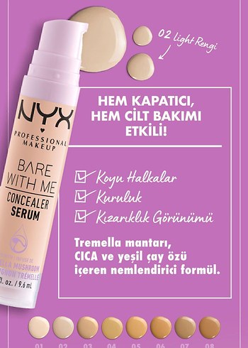 NYX NYX Kapatıcı 02 Light Beige