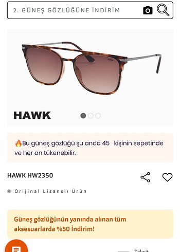 Hawk Leopar Desen Kahverengi Güneş Gözlüğü - Görsel 2