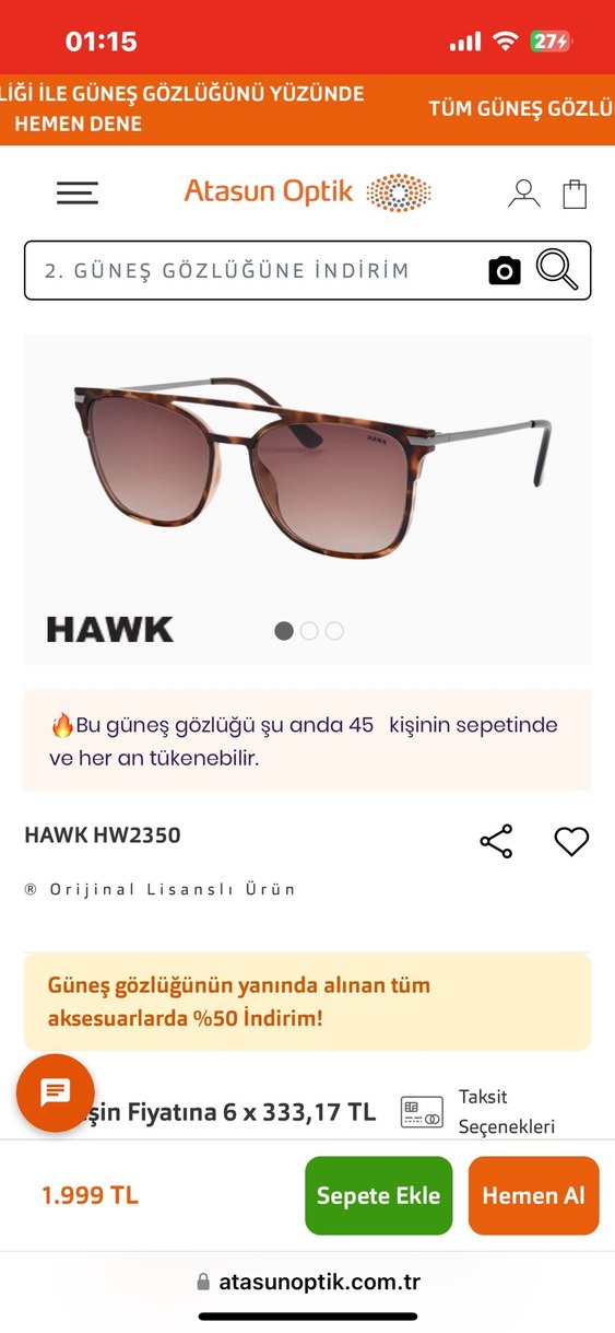 Hawk Leopar Desen Kahverengi Güneş Gözlüğü - Görsel 2