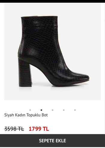 Yaya by Hotiç Suni Timsah Derisi Kalın Topuklu Bot - Görsel 2