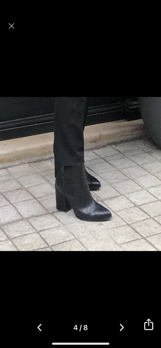 Yaya by Hotiç Suni Timsah Derisi Kalın Topuklu Bot - Görsel 4