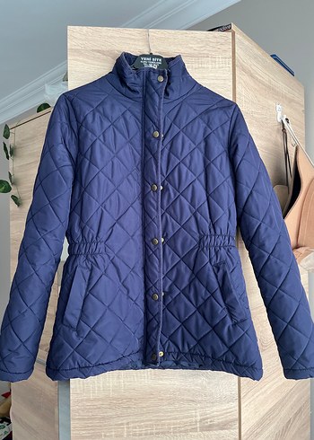 Asymmetry Lacivert Kapitone Mevsimlik Mont - Görsel 5