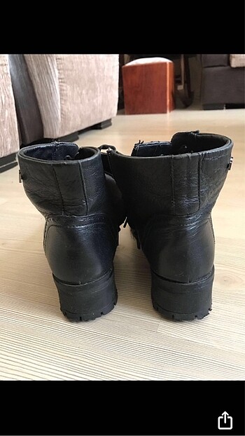 Darkwood Siyah Deri Bağcıklı Bot - Görsel 5