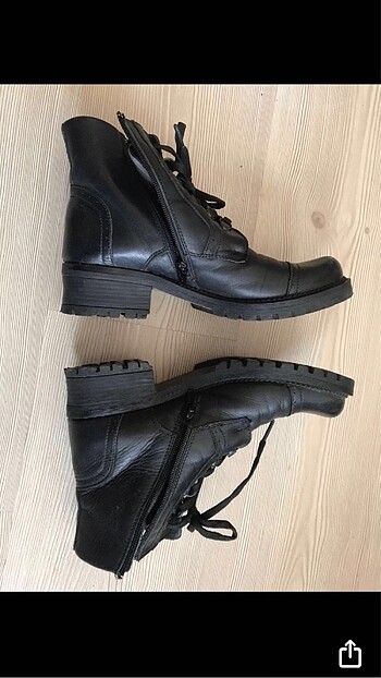 Darkwood Siyah Deri Bağcıklı Bot - Görsel 6