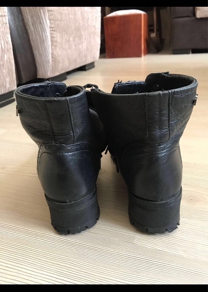 Darkwood Siyah Deri Bağcıklı Bot - Görsel 5