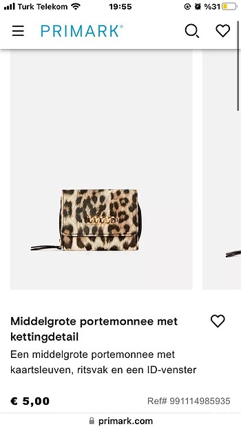 Primark Leopar Desen Cüzdan