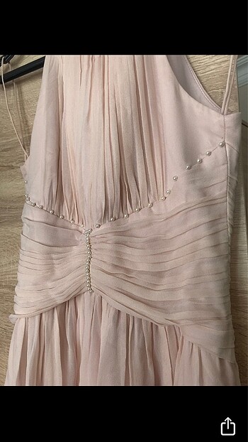 xs Beden Forever New Pudra Pembe Halter Yaka Şifon Abiye Gece Elbisesi