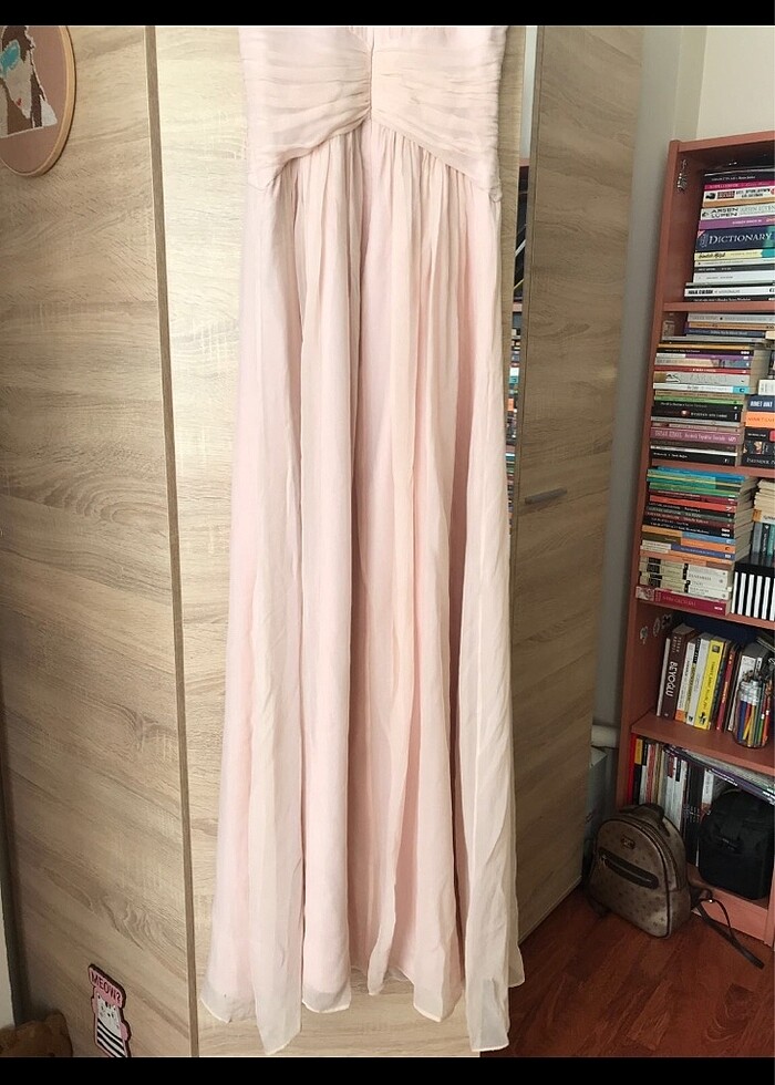 Forever New Pudra Pembe Halter Yaka Şifon Abiye Gece Elbisesi - Görsel 5