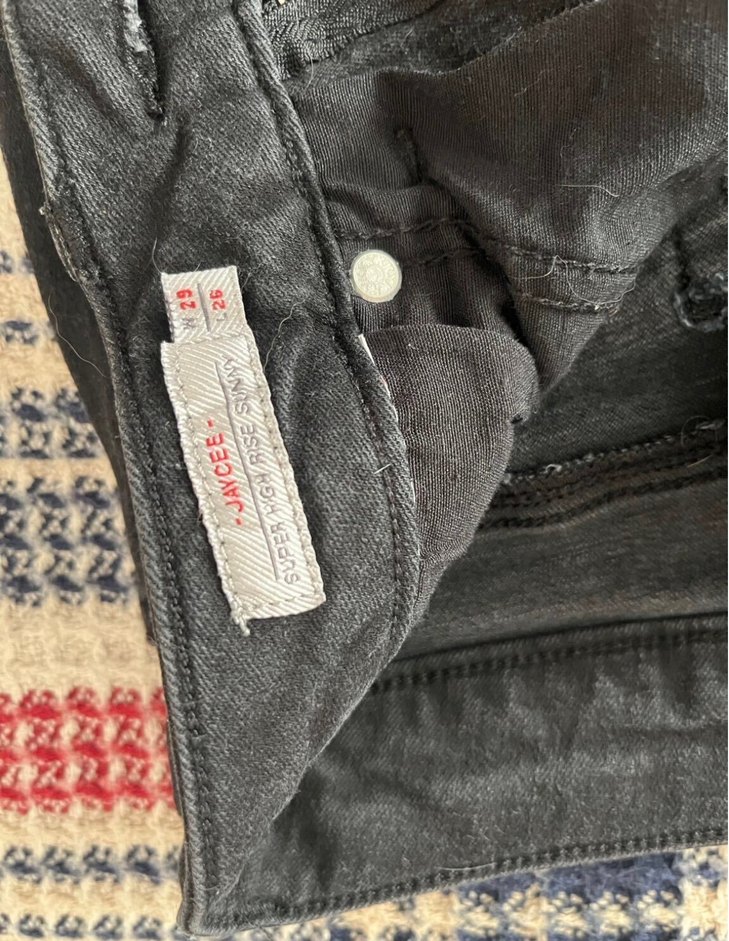 Lee Cooper Siyah Yüksek Bel Dar Paça Jean Pantolon — görsel 5/8