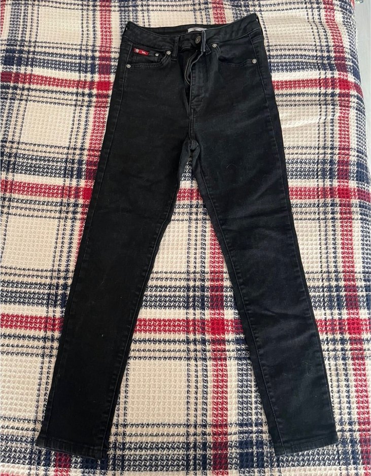 Lee Cooper Siyah Yüksek Bel Dar Paça Jean Pantolon — görsel 3/8