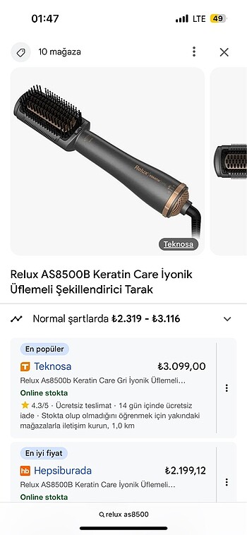 şekillendirici tarak