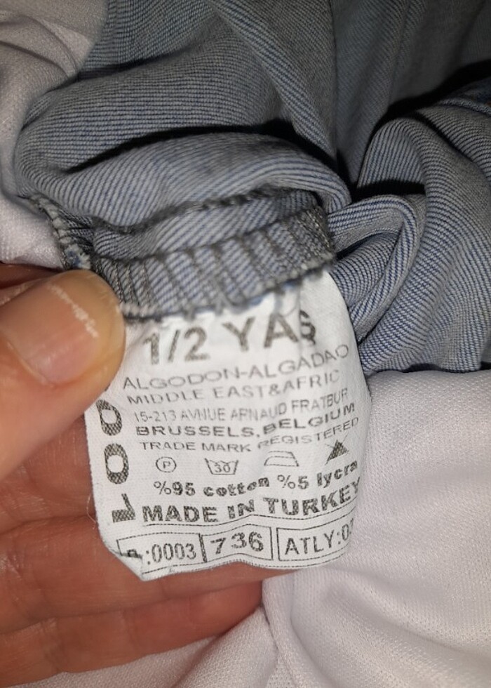 1/2 yaş kot elbise. Etek kısmı kabarık tül.. - Görsel 5