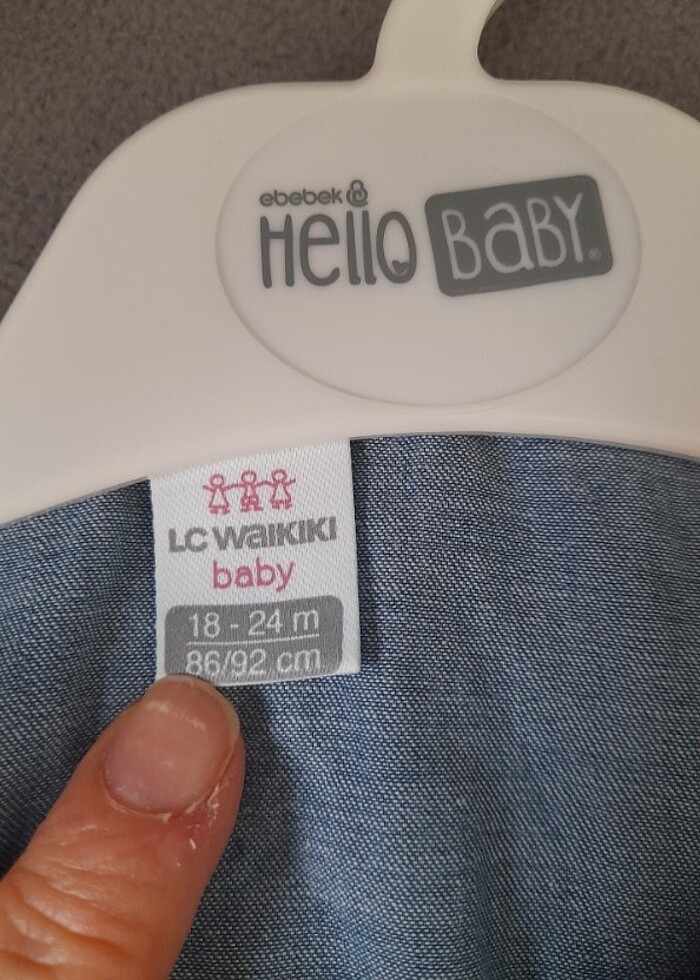 18-24 Ay pembe tül etekli kot elbise. - Görsel 2