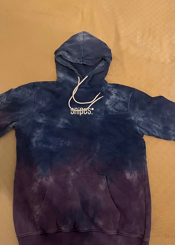 Kadın Mor Batik Desenli Kapüşonlu Sweatshirt - Görsel 2